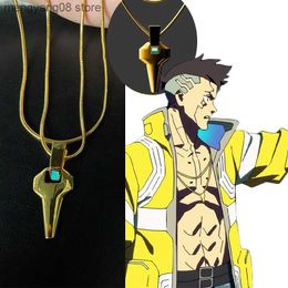 Pendant Necklaces Anime Cyberpunk Edgerunners David Cosplay Cross Necklace David Martinez Punk Snake Chain Necklaces Prop Jewellery for Men Women T230609