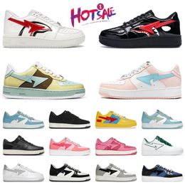 sta Casual Shoes Low Designer Sneakers Men Women Grey Shark Black Shark White Colour Camo Pink Green Red Suede Pastel Blue Patent Leather Platform Trainers