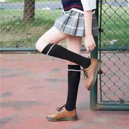 Women Socks Japanese Cotton High Knee Women's Thigh Stockings Over For Girls Ladies Long Sexy Stocking