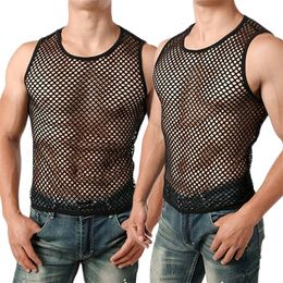 Men's T-Shirts Men's See Through Mesh T-Shirt Underwear Sheer Wear Transparent Undershirt 230608