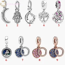 For pandora charms sterling silver beads racelets Pink Family Tree Style Moon Tag Safety Chain Pendant DIY