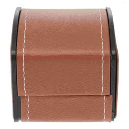 Watch Boxes Single Case Grid Box PU Bracelet Jewellery Organiser With Pillow ( Coffee )