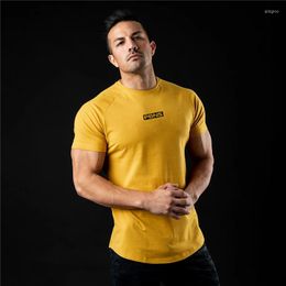 Men's T Shirts Summer Men Shirt Gyms Fitness Short Sleeve T-shirt Male Quick-dry Bodybuilding Workout Tees Tops Sports Clothing