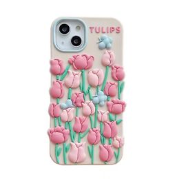 free DHL wholesale 3D tulip butterfly Silicone Phone Cases For iPhone 13 12 11 Pro Max 7 8 Plus XS max XR for iphone 6 plus Protective Soft spring Cover gift