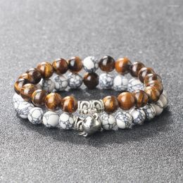Strand One Set Couples Distance Bracelet For Women Men Trendy Round Magnet Connect Wristband Natural Stone Stretch Bangles Jewelry Gift