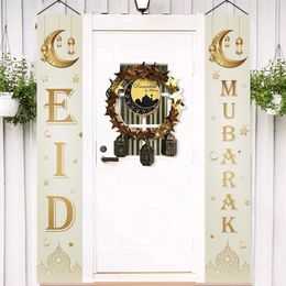 Other Festive Party Supplies Ramadan EID Mubarak Door Decoration Muslim Ramadan Porch Banner for Home Hanging Islamic Eid Festival Party Decor Supplies 230608