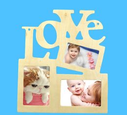 2021 New Arrive Hollow Love Wooden Photo Frame White Base DIY Picture Frame Art Decor