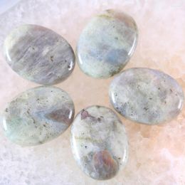 Charms CAB Cabochon 30x40MM Oval Bead Natural Gem Grey Moon Labradorite Stone Fit Necklace Pendant Earrings 1PCS K1732
