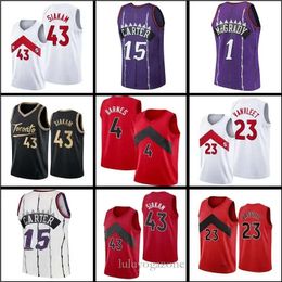 Scottie 4 Barnes Pascal 43 Siakam Vince 15 Carter Jersey Basketball Sports Tracy 1 Mcgrady Fred 23 Vanvleet Mens Youth Kids