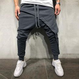 Men's Pants Summer Sweatpants Man Joggers Solid Patchwork Drawstring Trouser Loose Fitness Baggy Streetwear