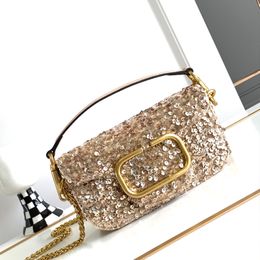 Top Evening Bags 3D Bead Handbag Designer Shoulder Bag Chain Messenger Purse Luxury Handbags Fashion Bright Bead Decoration Gold Hardware Letter Women Bags