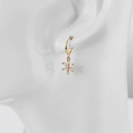 Hoop Earrings Korean Fashion Clear Zircon Cute Flower Huggie Earings Piercing For Women Gift Accessories Jewelry 2023 Trends