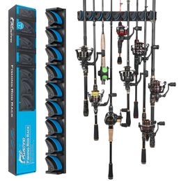 Fishing Accessories PLUSINNO Vertical Wall Mounted Rod Holder Pole Rack Holds Up to 9 Rods or Combos 230608