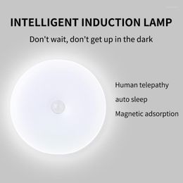 Wall Lamp LED Human Body Sensing Night Light Wireless Magnetic Suction USB Charging Wardrobe Corrido Bedside Home Room Decor