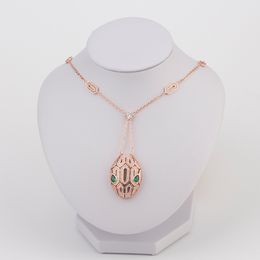 argento placcato oro rosa catena serpente diamante pendenti lunghe collane per donna mamma alla moda set gioielli firmati festa natale regali di nozze ragazza fidanzamento vendita