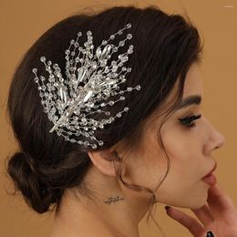 Hair Clips Bride Wedding Accessories Handmade Crystal Hairpins Side Luxury Rhinestone Headpiece Jewellery For Women Girls