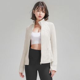 Yoga Wear Women'S Blazer Coat Lu Cardigan Stand-Up Collar Zipper Tight Jogging Long Sleeve Top Slim Breathable Sweatshirt