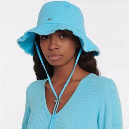 Wide Brim Bucket Hats for Woman Mens Fashion Designer Fisher Sunhat with Strap Women Summer Shade Hiking Beanies Casquette Jac Cap237m