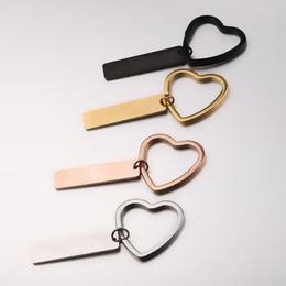 Hoop Earrings 1 Piece Stainless Steel Mirror Surface 40mm Heart Shape Ring Silver/Gold Colour Key Chain