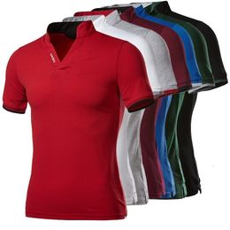 Мужские поло в мужчинах хлопчатобумажной рубашки для рубашки модного бренда плюс размер короткий рукав Homme 230609