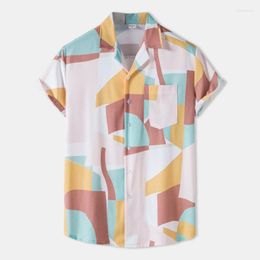 Men's Casual Shirts Men's Printed Shirt Streetwear Cuban Collar Button Down Short Sleeve Retro Hawaiian Beach Style M-3XL 2023