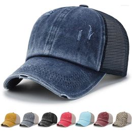 Ball Caps Baseball Cap Women Snapback Dad Hat Mesh Trucker Messy Bun Summer Female Adjustable Hip Hop Hats