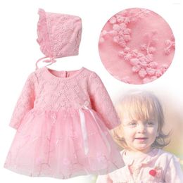 Girl Dresses Baby Lace Princess Dress Hat Set Born 2pcs Tutu Pink Skirt Fall Toddler Fancy For Girls 2t