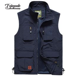 Men's Vests FOJAGANTO Men Mesh Vest Multi Pocket Quick Dry Fishing Sleeveless Jacket Reporter Loose Outdoor Casual Thin Vests Waistcoat Male 230609