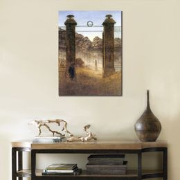 High Quality Canvas Art Reproduction of Caspar David Friedrich The Cemetery Entrance Landscape Painting Home Office Decor