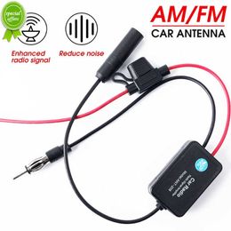 New Universal FM Radio Signal Anti-interference Enhance Car Antenna Signal Amplifier Set AM Auto Electronic Amp Accessories 12V