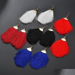 Dangle Chandelier Boho Tassel Earrings Vintage Alloy Plated Simple Drop Dangles For Women Fashion Statement Jewelry . Delivery Dhdht