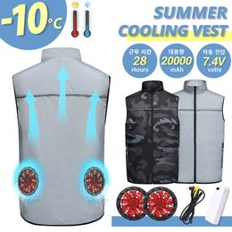 Men's Tracksuits Summer Fan Vest Women's Men's Vest Camping USB Charging Air Conditioning Clothes Cooling Vest Activities Riding Fishing 230609