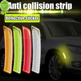 New 2Pcs Car Safety Warning Sticker Mark Car Reflective Stickers Tape Bumper Reflective Strips Decorative Car Exterior Accessories