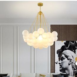 Chandeliers Simple Bubble Ball Glass Hall Light Postmodern Personality Bedroom Living Room Clothing Store Chandelier