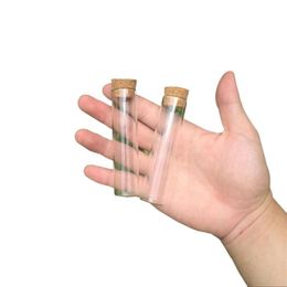 22*90mm 22ml Empty Glass Transparent Clear Bottles With Cork Stopper Glass Vials Jars Packaging Bottles Test Tube 100pcs/lot Ahlmp