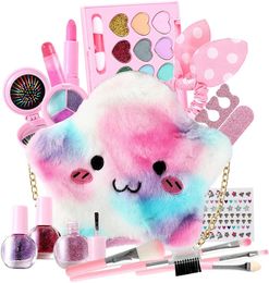 Kids Cosmetics Toys Girls Play House Nail Polish Manicure Makeup Star Shoulder Bag Set Pretend Toy Birthday Gifts For Children