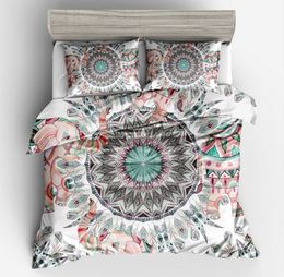 Bedding sets Fanaijia 3pcs Bohemian Set queen size Mandala feather Print Duvet Cover set with pillowcase AU king Bed bedline 230609