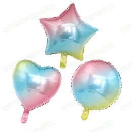 18 Inch Gradient Heart-Shaped Five-pointed Star Balloon Rainbow Aluminium Foil Balloon Adult Children Birthday Party Decoration