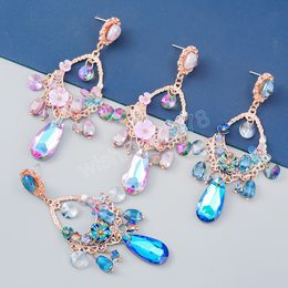 Fashion Metal Resin Flower Acrylic Earrings Women's Elegant Trend Dangle Earrings Banquet Jewellery Accessories