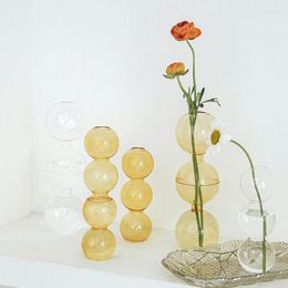 Vases Flower Vase For Home Decor Glass Decorative Terrariums Plants Table Ornaments Nordic