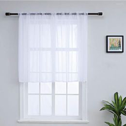 Curtain White Solid Color Window Screening Sheer Tulle For Living Room Kitchen Coffee Bar Fabrics Organza Panel