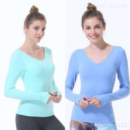 Women Long Sleeve T-Shirts Yoga Fitness Tight Swiftly Tech V-Neck Swift Speed Sport Tshirt Quick Dry Popular Slim Tee Shirt Sexy Jogging Tops