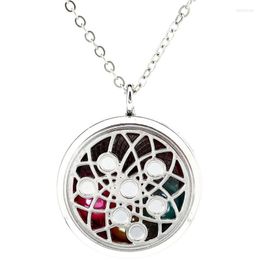 Pendant Necklaces Yoga Lotus Flower Necklace Magnetic Diffuser Beads Locket