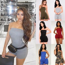 Womens Jumpsuits Rompers Women Slimfit Sexy Playsuit Lady Girls Strapless Bandeau Holiday Mini Playsuits Summer Shorts Jumpsuit 230609