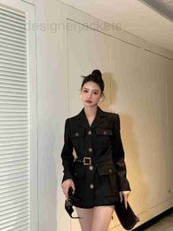 Women's Jackets Designer High end 23 Early Spring Skilled Elegant Royal Sister Style Workwear Metal Waist Button Coat 1ZKD