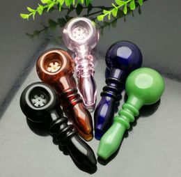 Glass Pipes Smoking Manufacture Hand-blown hookah Three wheel snowflake stained glass pipe