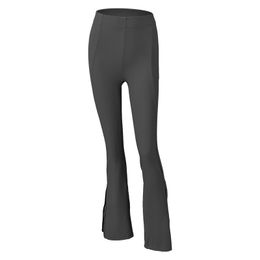 LL Yoga wear women's high-waisted sports ribbed flared pants lu pants with high bounce wear comfortable tight zipper bottoms flared yoga pants