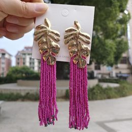 Dangle Earrings Vedawas Beaded Waterfall For Women Handmade And Leaf Metal Drop High Quality Bohemian Jewellery Wholesale