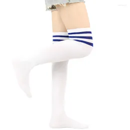 Women Socks Striped Thigh High Stockings Womens Ladies Girls Long Over Above Knee Black White Pink Cosplay Lolita Harajuku Y2k 2023