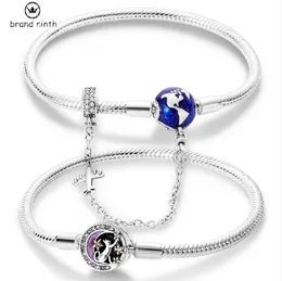 Authentic fit pandora bracelet charms bead Pendant Diy Travel Plane Snake Basic Chain Cat and Moon